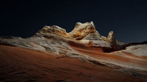 Macos Big Sur 4k Wallpaper Stock Night Sedimentary Rocks Desert