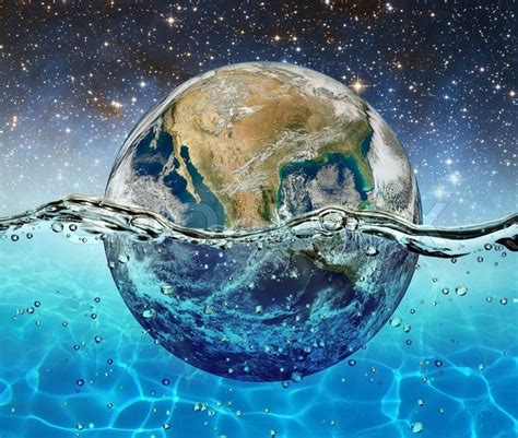 Planet Earth Is Submerged In Water On Stock Image Colourbox