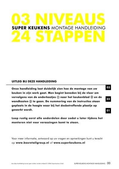 SUPER KEUKENS MONTAGE HANDLEIDING Bos Retail Group