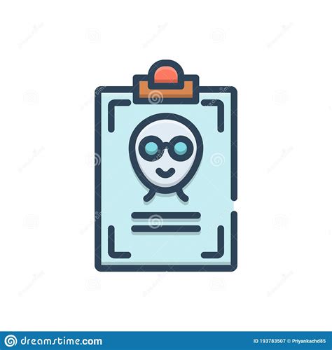color illustration icon for name title and first stock illustration illustration of identity