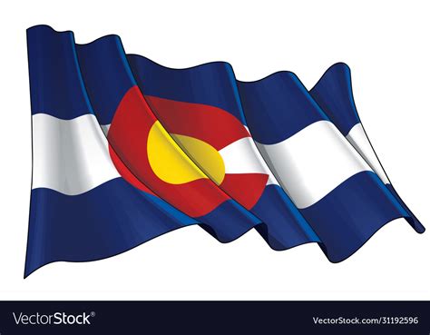 Waving Flag State Colorado Royalty Free Vector Image