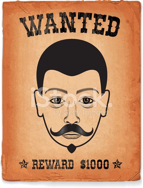 Old Western Wanted Poster On Royalty Free Vector Background Stock