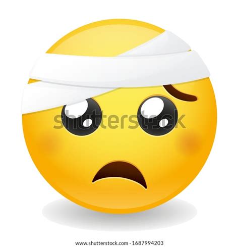 Emoji Bandaged Head Face Emoticon Injured Stock Vector Royalty Free