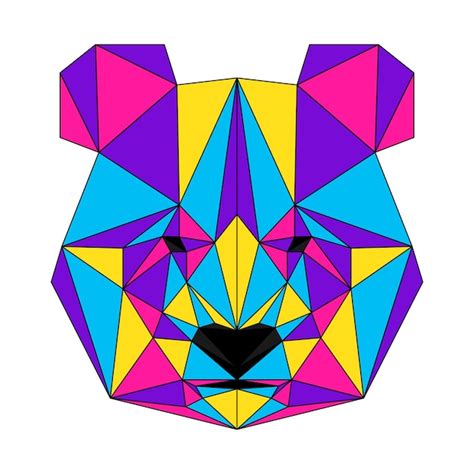 Premium Vector Abstract Polygonal Panda Bear Portrait Modern Low