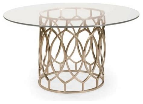 Talta gold round dining table. Shelby Gold Metal and Glass Round Dining Table - Contemporary - Dining Tables - by Mortise ...