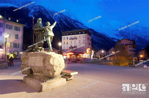 Statue In Honor Of Balmat And Paccard First Ascent Of Mont Blanc