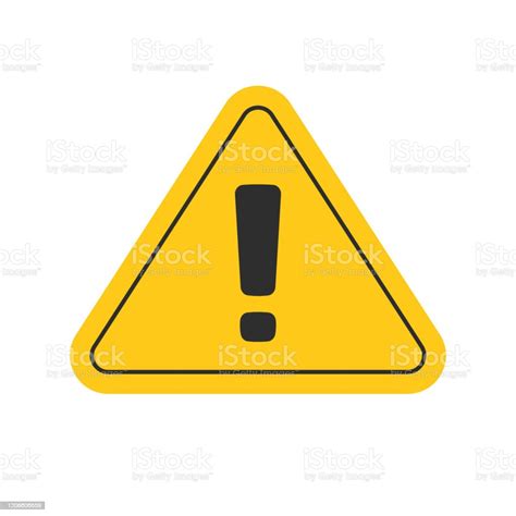 Risk Attention Road Sign Or Alert Caution Yellow Triangle Icon With
