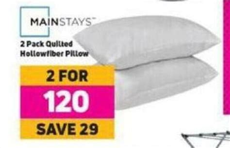 Mainstays 2 Pack Quilted Hollowfibre Pillow Offer At Mtn