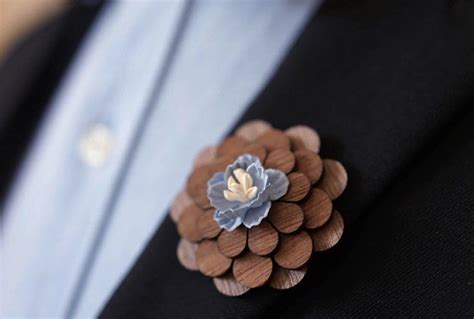 Wooden Bow Tie Wedding Cloth Brooches Jacket Pins Suit Jacket Ny