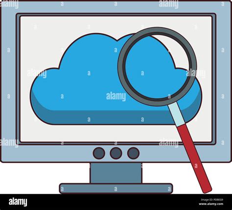 Computer With Cloud Computing Stock Vector Image And Art Alamy