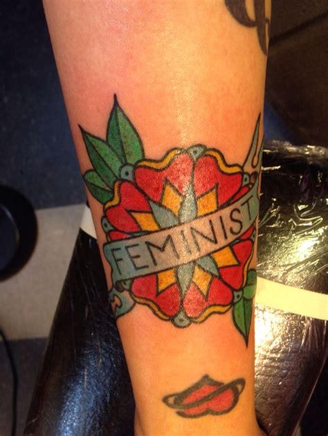 Traditional Feminist Tattoo Done By Luke Barnes At Depot Town Tattoo