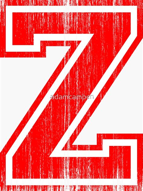 Big Red Letter Z Sticker For Sale By Adamcampen Redbubble
