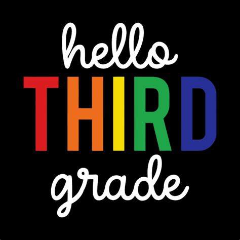 Hello Third Grade Rainbow First Day Of School Kid Third Grade Mug