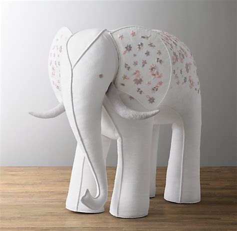 Flower Embroidered Oversized Elephant