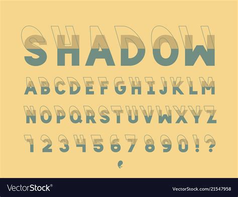 Shadow Font Alphabet Royalty Free Vector Image