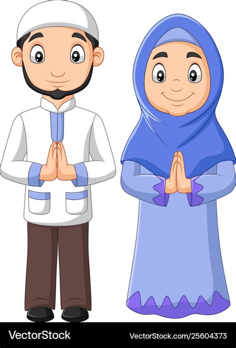 Cartoon Muslim Man And Woman Couple Royalty Free Vector