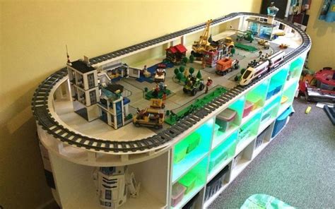 Train Storage Diy Lego Table With Train Track And Storage Space For