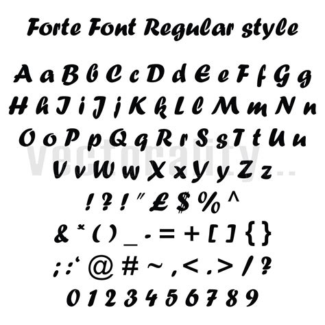 Forte Font Regular Style Brush Alphabet Letters Vector Art Etsy