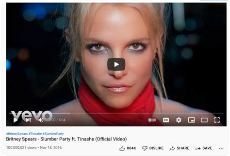 slumber party just reached 100m views on youtube britneypride