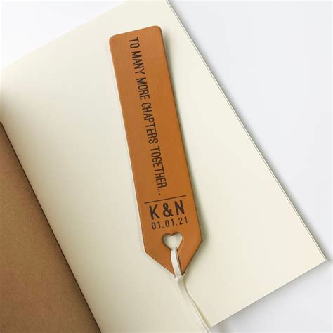 personalised bookmark t for him or her handmade leather etsy