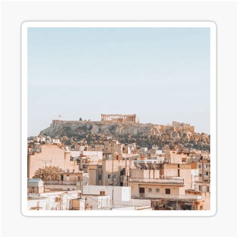 Athens Skyline Sticker For Sale By Salami Art Redbubble