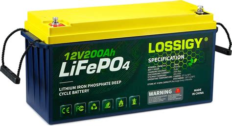 Buy Lossigy 200ah Lifepo4 Battery 12v Deep Cycle Lithium 2560wh Built