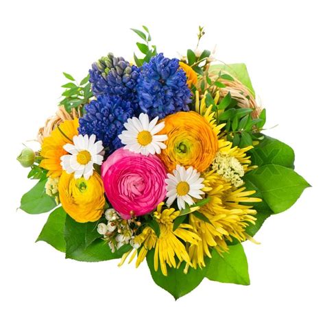 Beautiful Bouquet Of Colorful Spring Flowers Stock Photo