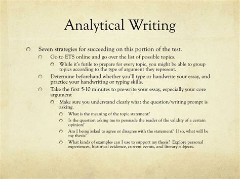 Ppt Lecture Notes For The Gre Analytical Writing Strategies