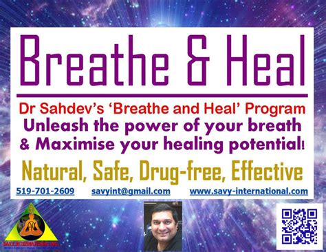 Dr Sahdevs Breathe And Heal Program Savy International Inc