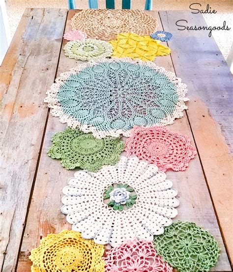 Doily Table Runner From Vintage Doilies For Spring Decor