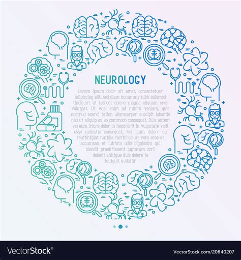 Neurology Concept In Circle With Thin Line Icons Vector Image