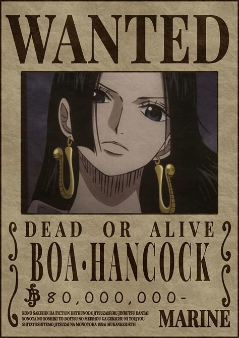Boa Hancock Pirate Empress One Piece Wanted Bounty Poster Poster Digital Art By Kailani Smith