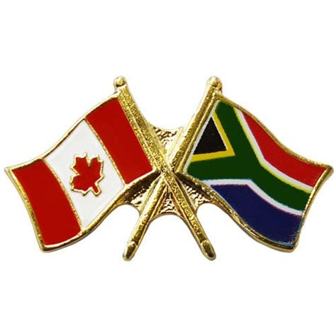 Canada South Africa Crossed Pin Crossed Flag Pin Friendship Pin