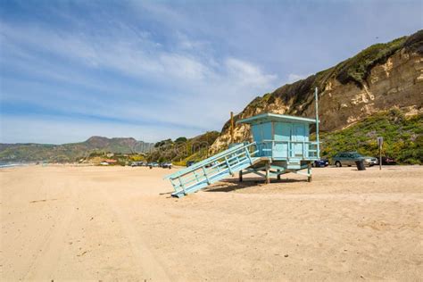 Lifeguard Tower On The Zuma Beach In Malibu California Stock Image Image Of United