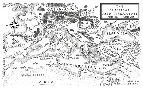 An Illustrated Map Of The Mediterranean From 700 Bce To 500 Ce From