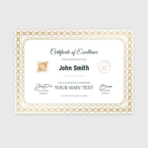 Premium Vector Luxury Golden Achievement Certificate Template In