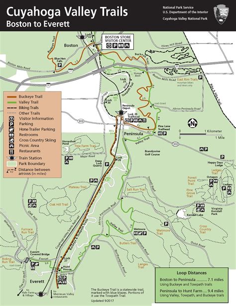 Map Of The Cuyahoga Valley Trails From Boston To Everett Cuyahoga