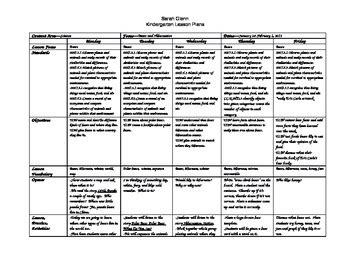 Kindergarten Social Studies and Science Lesson Plans by Gleaming Glenn