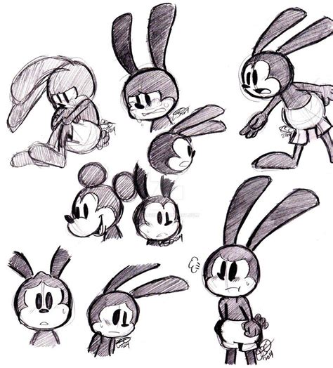 Some Oswald Sketches By Celebi9 On DeviantArt Cartoon Style Drawing