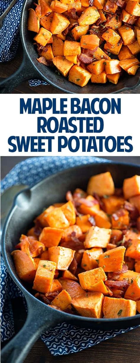 Maple Bacon Roasted Sweet Potatoes — Buns In My Oven