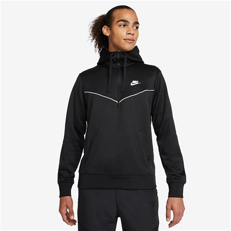 Nike Sportswear Repeat Hoodie Blackblackwhite Tops Mens