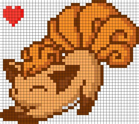 Cutie Vulpix Perler Bead Pattern Bead Sprite Minecraft Pixel Art Grid