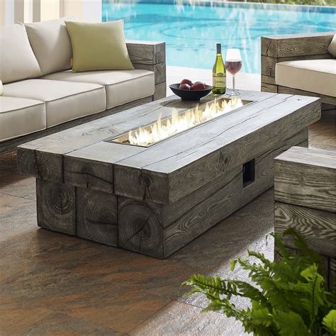 Modterior Outdoor Fire Pit Table Manteo 70 Inch Rectangular