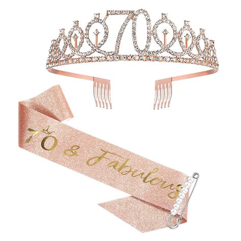 Buy Th Birthday Sash And Tiara For Women Rose Gold Birthday Sash Crown Fabulous Sash And