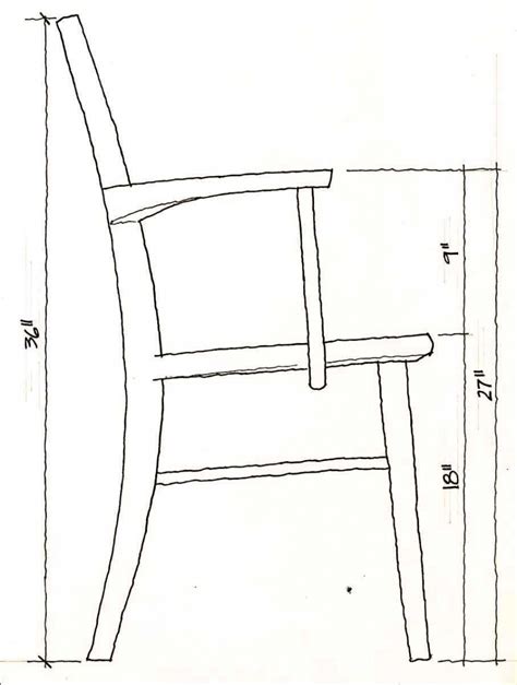 Dimensions Of The Williams Dining Arm Chair Made By Gary Weeks And Company