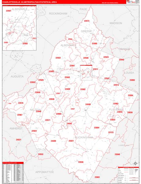 Charlottesville Va Metro Area Map Book Red Line