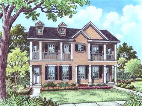 Fewer twisting halls mean more room to maneuver, and furniture can be. Witherspoon Southern Duplex Plan 093D-0001 | House Plans ...