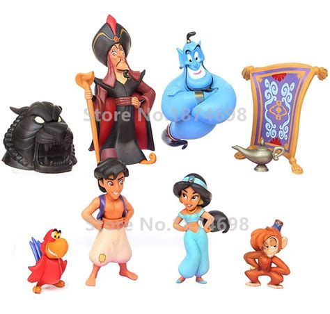 New Aladdin Figure Toy Set Aladdin Princess Jasmine Genie Lamp Abu