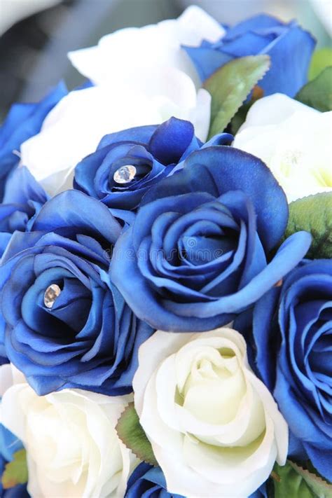 Artificial Blue And White Roses Stock Photo Image Of White Summer