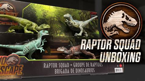 Jurassic World Camp Cretaceous Raptor Squad Exclusive Action Figure 4 Pack Blue Charlie Delta